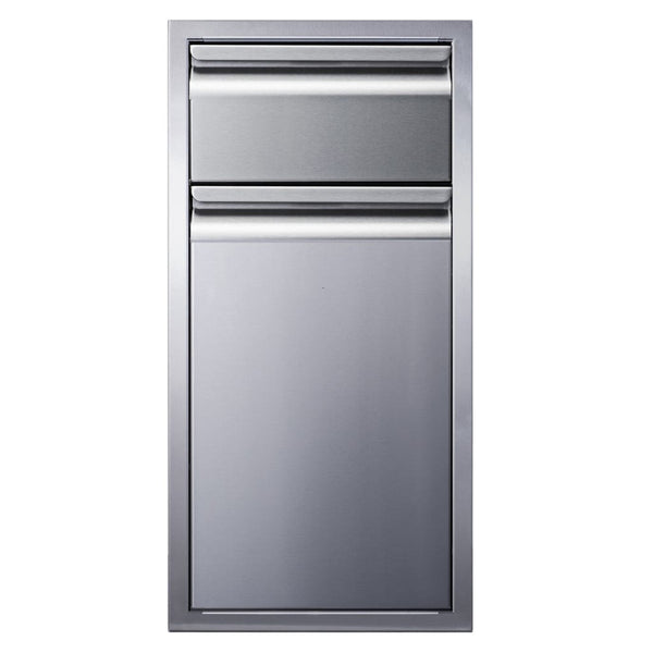 Memphis 15" Stainless Steel Drawer with Trash Bin – Soft-Close Access

