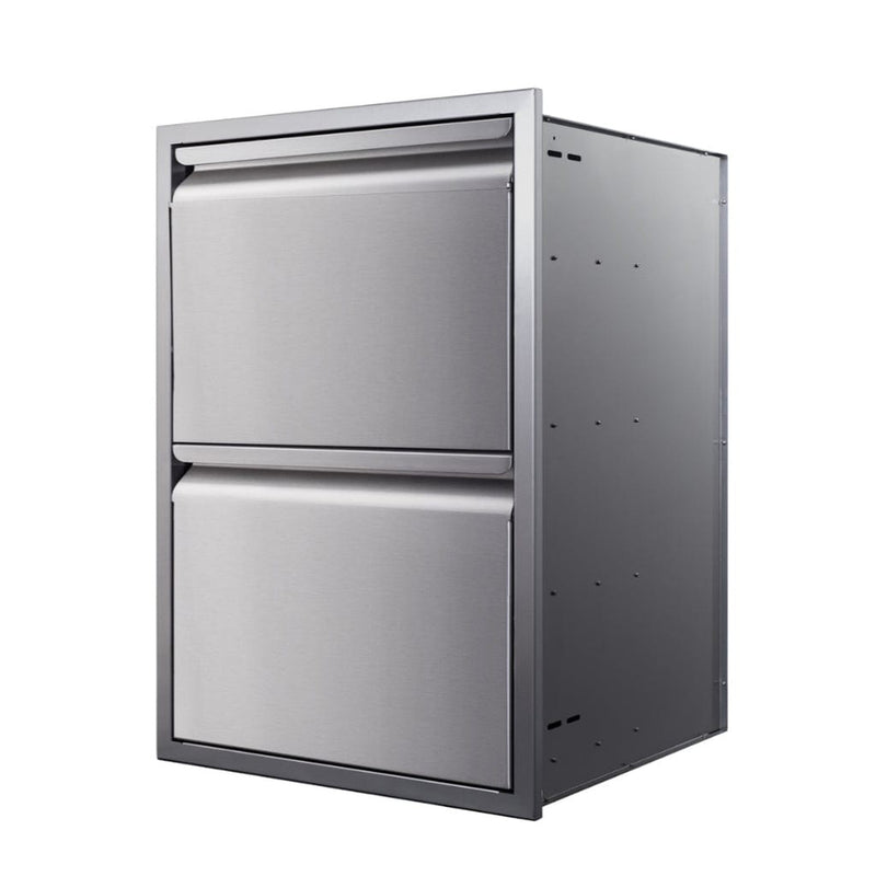 Memphis 21" Double Access Stainless Steel Drawer Stack with Easy-Touch