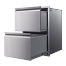 Memphis 21" Double Access Stainless Steel Drawer Stack with Easy-Touch