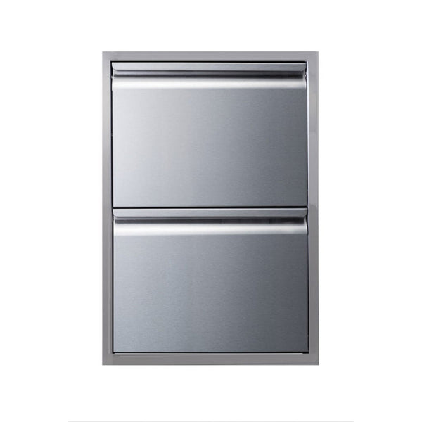 Memphis 21" Double Access Stainless Steel Drawer Stack with Easy-Touch