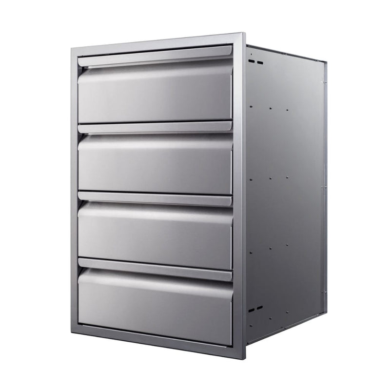 Memphis 21" Stainless Steel Drawer Stack – Quadruple Access with Soft-Close Slides

