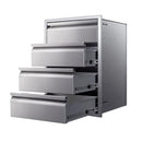 Memphis 21" Stainless Steel Drawer Stack – Quadruple Access with Soft-Close Slides

