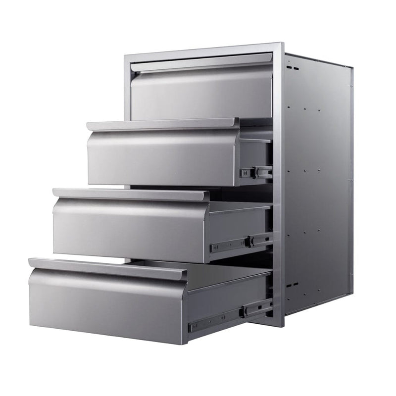 Memphis 21" Stainless Steel Drawer Stack – Quadruple Access with Soft-Close Slides

