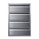 Memphis 21" Stainless Steel Drawer Stack – Quadruple Access with Soft-Close Slides

