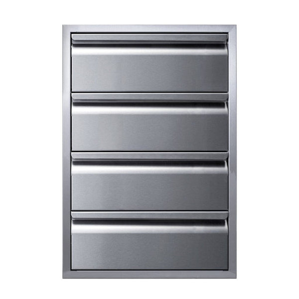 Memphis 21" Stainless Steel Drawer Stack – Quadruple Access with Soft-Close Slides

