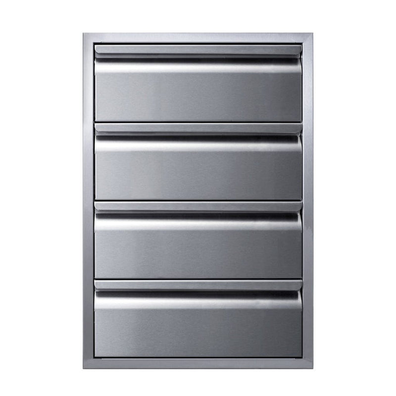 Memphis 21" Stainless Steel Drawer Stack – Quadruple Access with Soft-Close Slides

