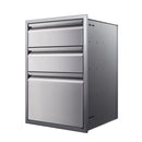 Memphis 21" Triple Access Stainless Steel Drawer Stack – Soft-Close Slides

