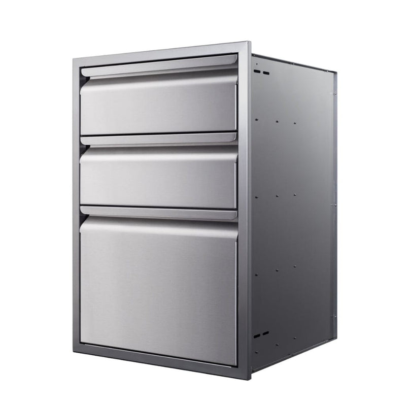 Memphis 21" Triple Access Stainless Steel Drawer Stack – Soft-Close Slides

