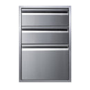 Memphis 21" Triple Access Stainless Steel Drawer Stack – Soft-Close Slides

