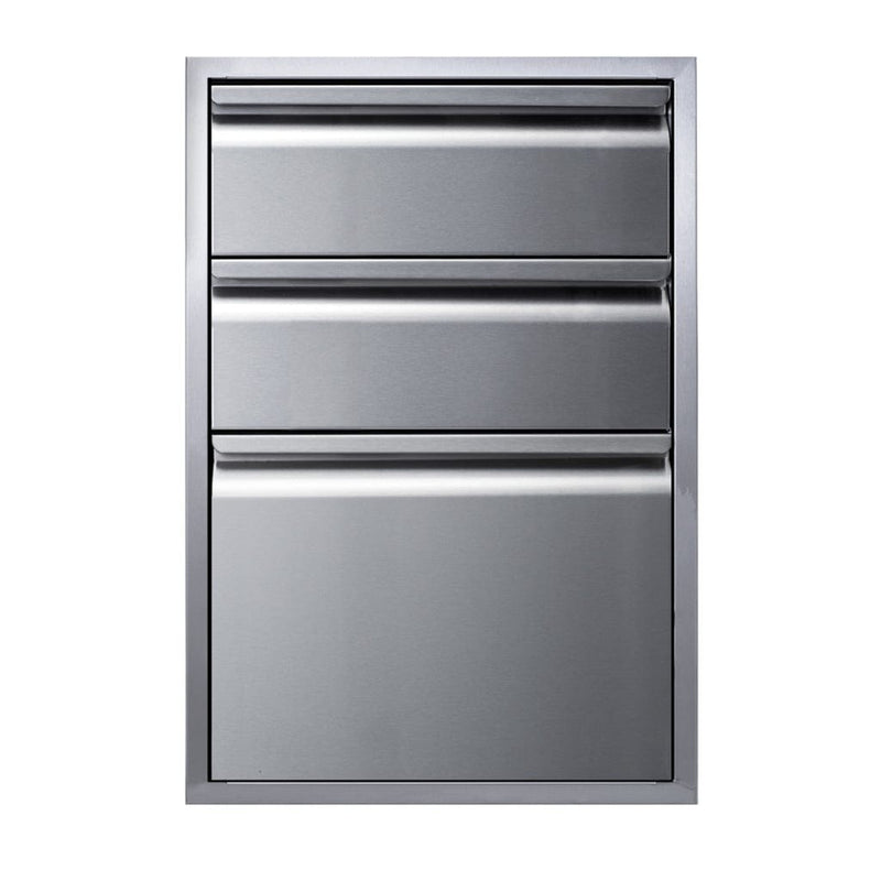 Memphis 21" Triple Access Stainless Steel Drawer Stack – Soft-Close Slides

