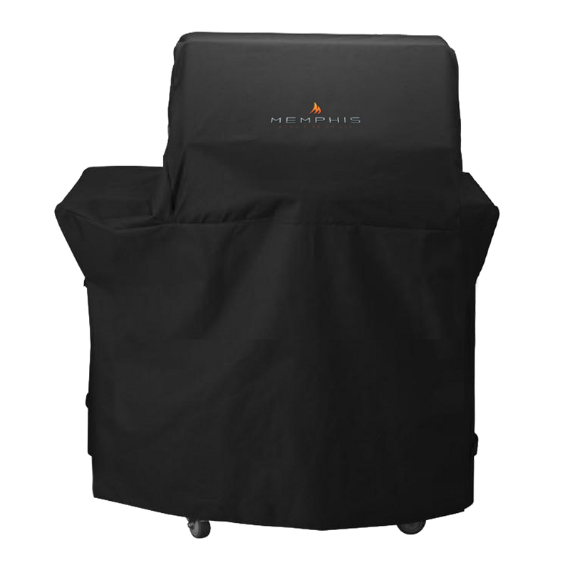 Memphis Black Polyester Cover for Elevate Cart ITC2 Pellet Grill with Secure Velcro Straps