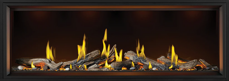 Napoleon Tall Linear Vector 74" Single Sided Direct Vent Gas Fireplace With Luminous Logs