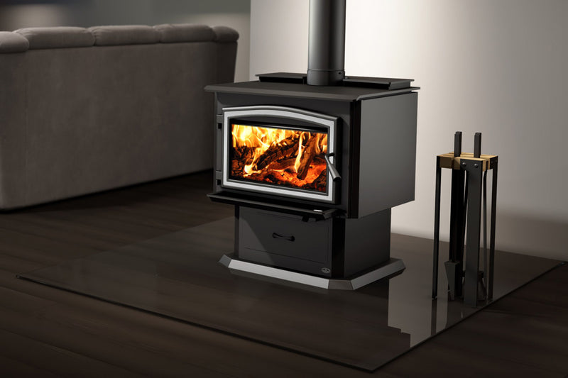 Osburn 3500 Wood Stove with Pedestal and Speed Blower (130 CFM)