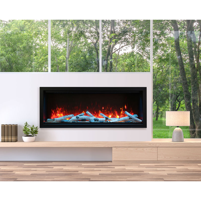 Amantii - Symmetry 3.0 - 100" Extra Tall Smart WiFi Electric Fireplace with Built-in Features