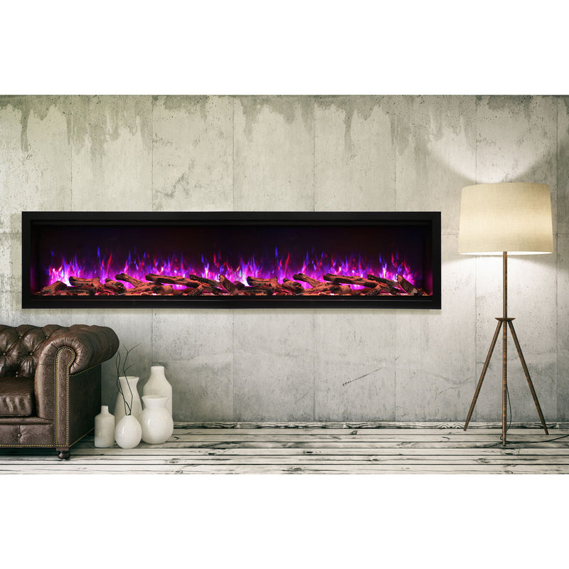 Amantii - Symmetry 3.0 - 100" Extra Tall Smart WiFi Electric Fireplace with Built-in Features