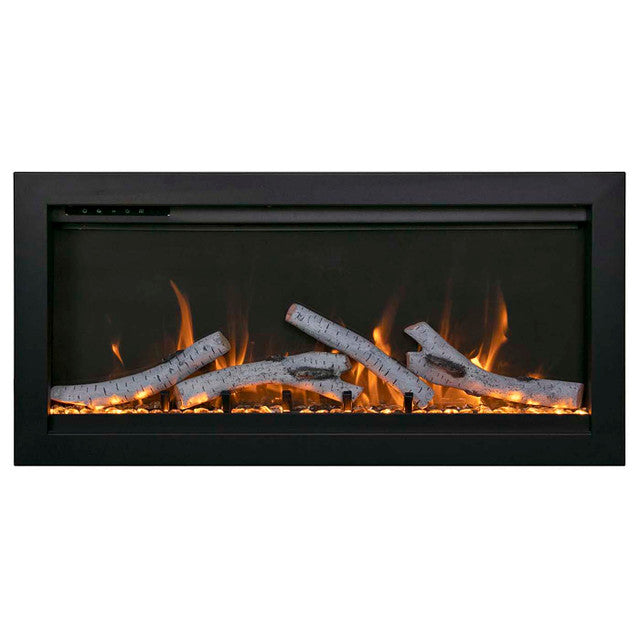Amantii - 74" Symmetry Bespoke Built-In Electric Fireplace with Wifi and Sound