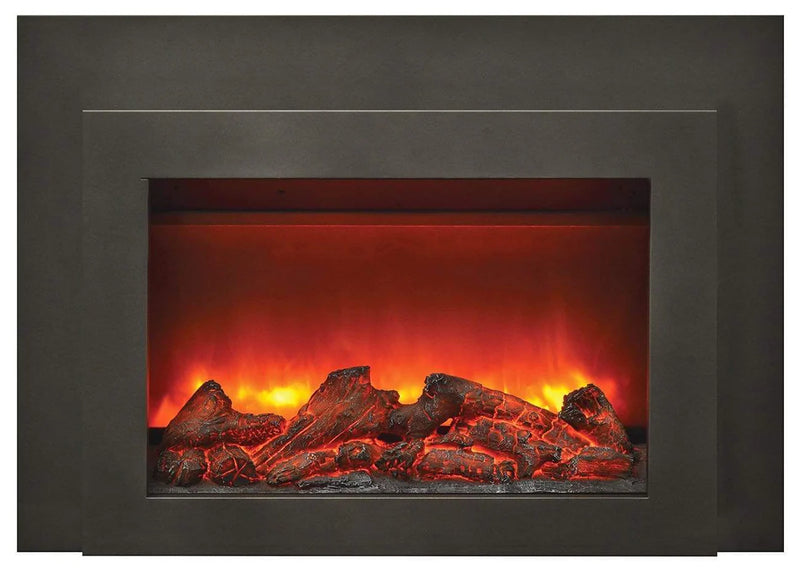Sierra Flame by Amantii - Deep 30"/34" Electric Fireplace Insert with Black Steel Surround