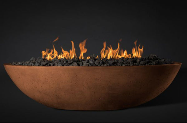 Slick Rock Concrete Oasis 60" Adobe Oval Propane Gas Fire Bowl With Electronic Ignition Burner