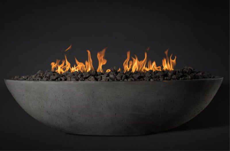 Slick Rock Concrete Oasis 60" Gray Oval Natural Gas Fire Bowl With Match Lit Ignition Burner