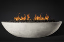 Slick Rock Concrete Oasis 60" Greatwhite Oval Natural Gas Fire Bowl With Electronic Ignition Burner
