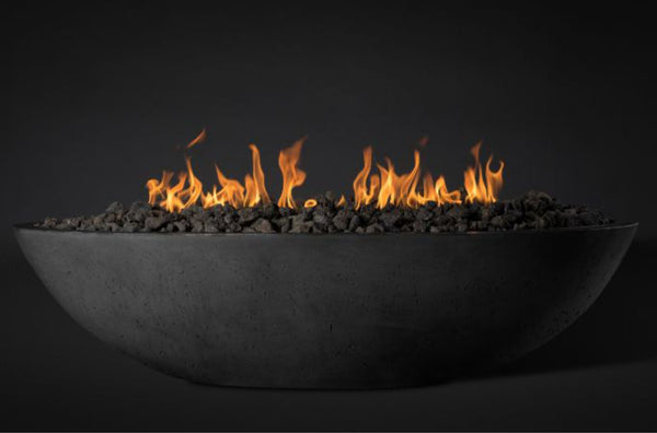 Slick Rock Concrete Oasis 60" Onyx Oval Propane Gas Fire Bowl With Electronic Ignition Burner