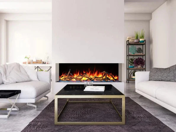 Amantii - Tru View Bespoke 55" 3 Sided Indoor / Outdoor Electric Fireplace