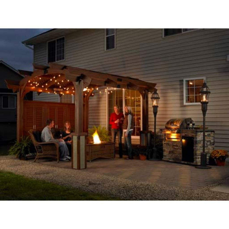 The Outdoor GreatRoom Company 12' x 12' Sonoma Arched Wood Pergola with Redwood Finish

