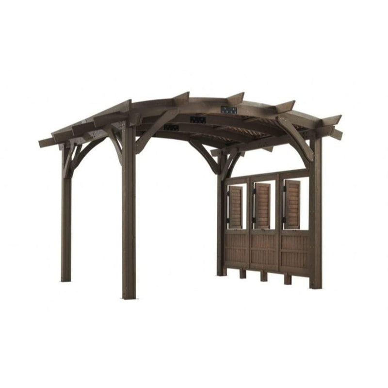 The Outdoor GreatRoom Company 12' x 12' Sonoma Arched Wood Pergola with Redwood Finish


