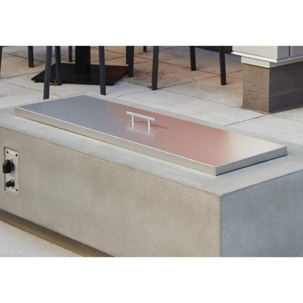 The Outdoor GreatRoom Company 13.5" x 43" Stainless Steel Burner Cover – Durable Protection for Linear Fire Tables