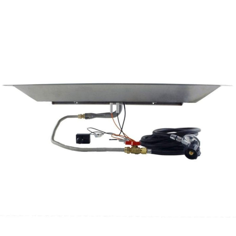 The Outdoor GreatRoom Company 16" x 16" Pewter Crystal Fire Square Gas Burner

