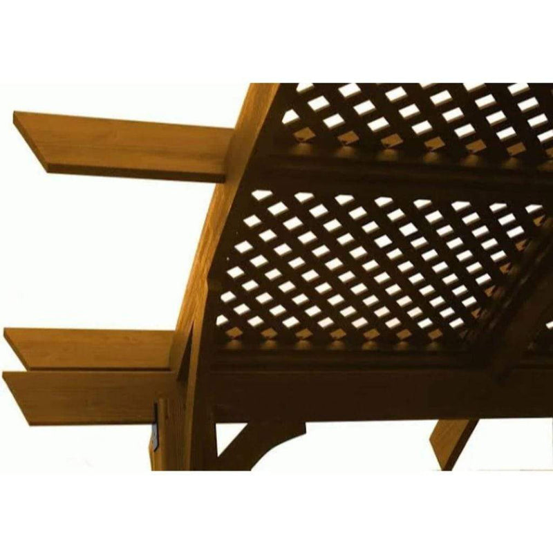 The Outdoor GreatRoom Company 16' x 16' Sonoma Arched Wood Pergola with Mocha Stain Finish