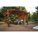 The Outdoor GreatRoom Company 16' x 16' Sonoma Arched Wood Pergola with Mocha Stain Finish