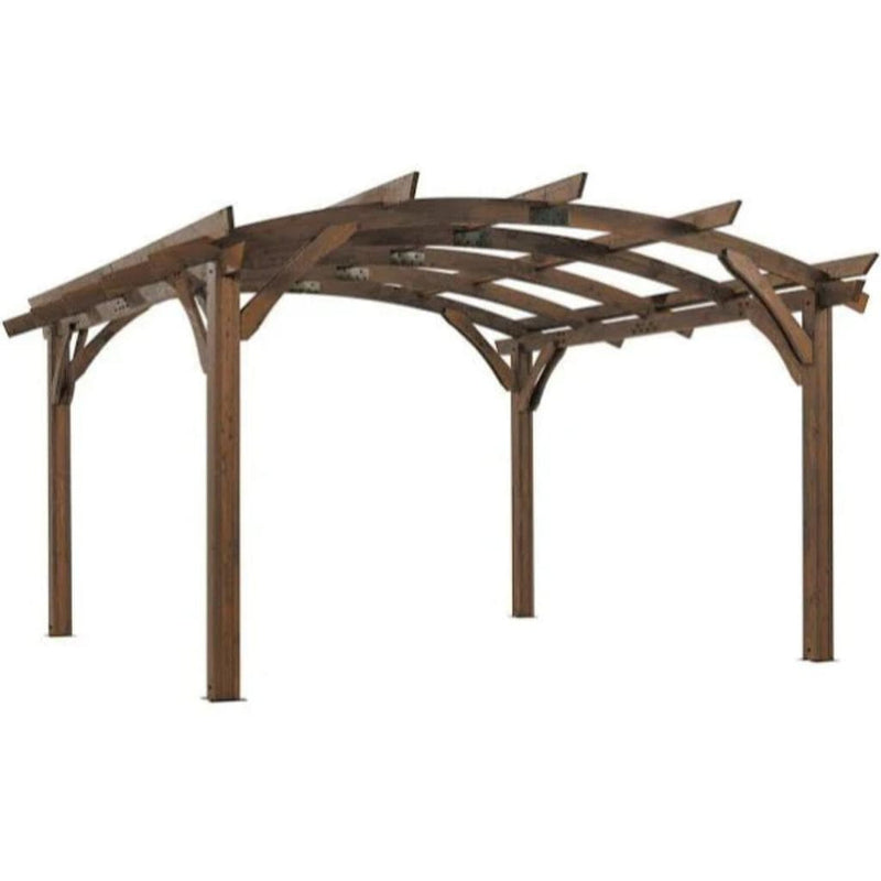 The Outdoor GreatRoom Company 16' x 16' Sonoma Arched Wood Pergola with Mocha Stain Finish