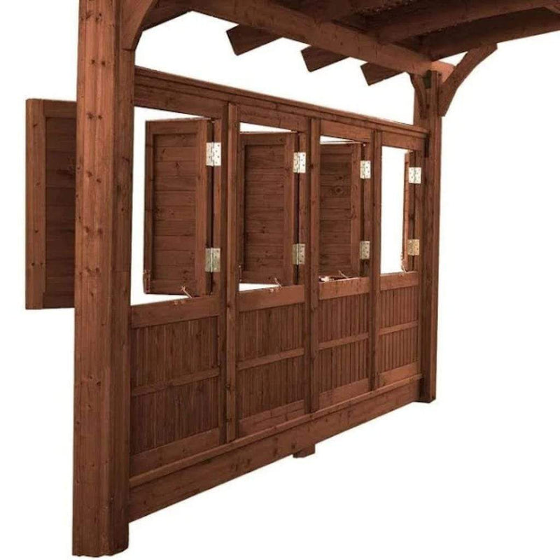 The Outdoor GreatRoom Company 16' x 16' Sonoma Arched Wood Pergola with Mocha Stain Finish
