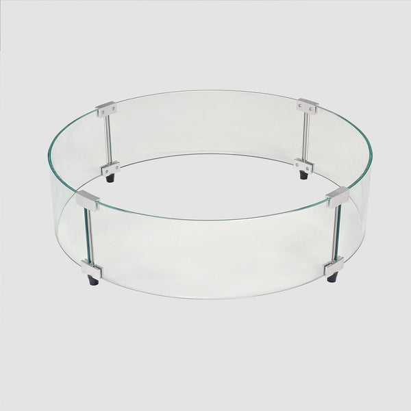 The Outdoor GreatRoom Company 25" Round Glass Wind Guard with Stainless Steel Hardware