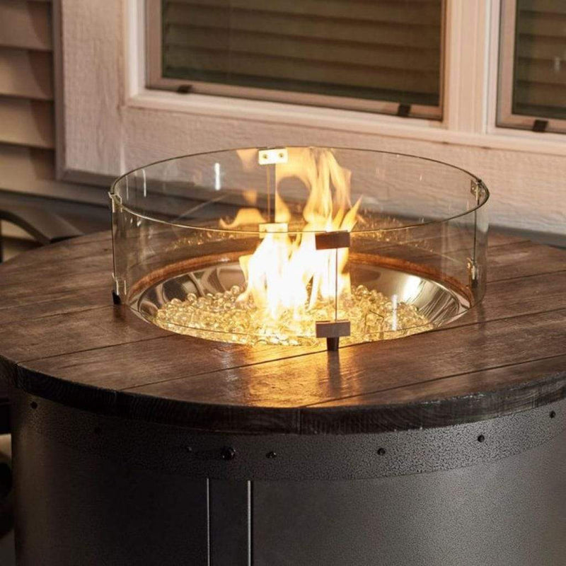 The Outdoor GreatRoom Company 25" Round Glass Wind Guard with Stainless Steel Hardware