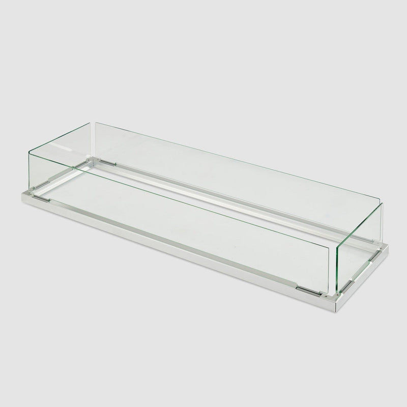 The Outdoor GreatRoom Company 42" Linear Folding Glass Wind Guard with Dual-Use Tempered Panels