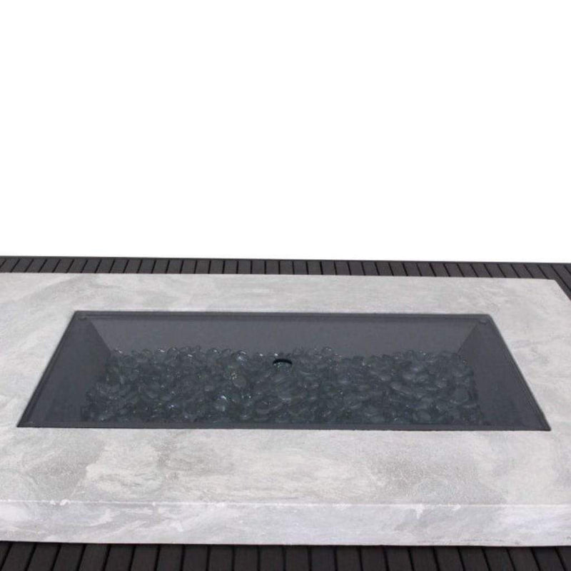 The Outdoor GreatRoom Company 44" Caden Rectangular Gas Fire Pit Table – 55,000 BTU, Crystal Fire® Plus Burner