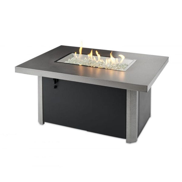 The Outdoor GreatRoom Company 44" Caden Rectangular Gas Fire Pit Table – 55,000 BTU, Crystal Fire® Plus Burner