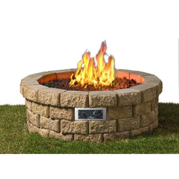 The Outdoor GreatRoom Company 46" Hudson Stone Gas Fire Pit Kit with Electronic Ignition
