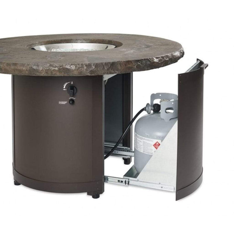 The Outdoor GreatRoom Company Beacon 48" Round Gas Fire Pit Table with Matching Burner Cover