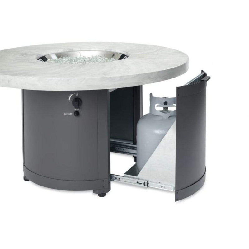 The Outdoor GreatRoom Company Beacon 48" Round Gas Fire Pit Table with Matching Burner Cover