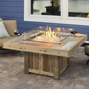 The Outdoor GreatRoom Company Vintage Gas Fire Pit Table with Faux-Wood Tile Top – 49" Square