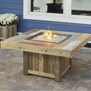 The Outdoor GreatRoom Company Vintage Gas Fire Pit Table with Faux-Wood Tile Top – 49" Square