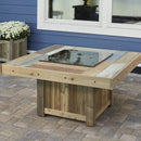 The Outdoor GreatRoom Company Vintage Gas Fire Pit Table with Faux-Wood Tile Top – 49" Square