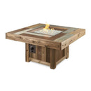 The Outdoor GreatRoom Company Vintage Gas Fire Pit Table with Faux-Wood Tile Top – 49" Square