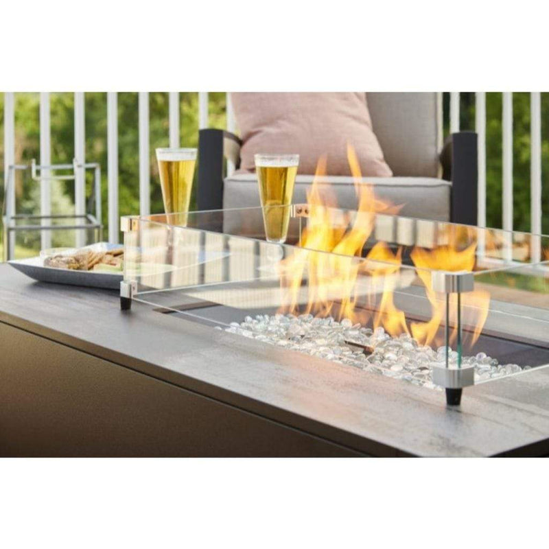 The Outdoor GreatRoom Company Kinney 55" Linear Gas Fire Pit Table with Ultracompact Surface Top