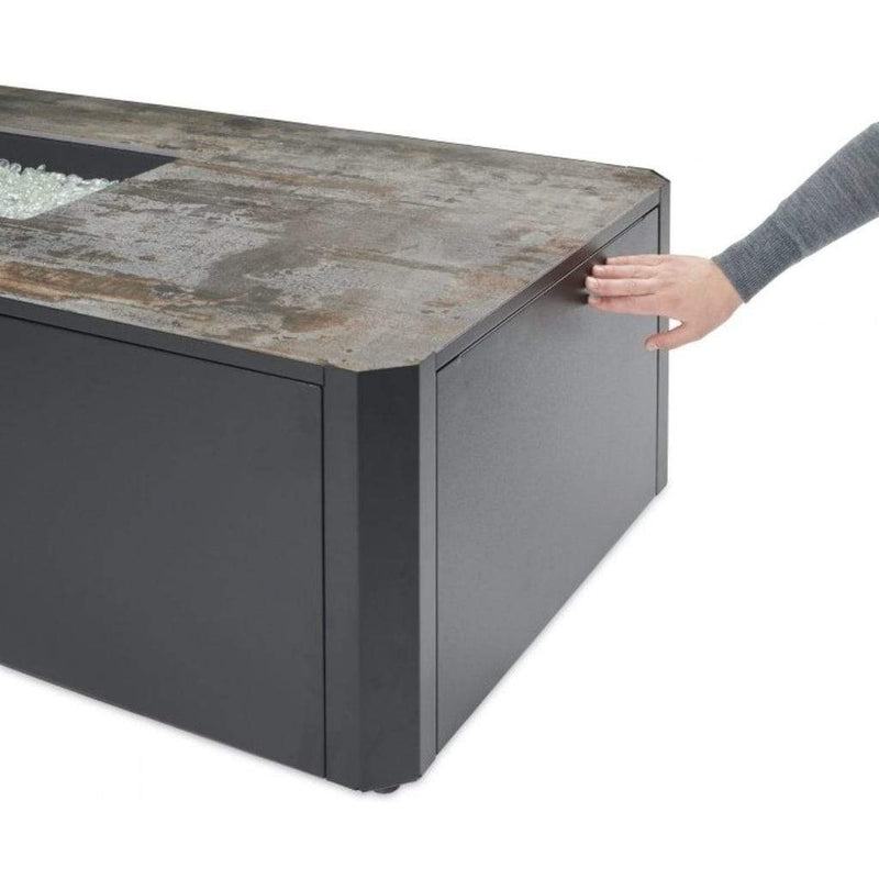 The Outdoor GreatRoom Company Kinney 55" Linear Gas Fire Pit Table with Ultracompact Surface Top