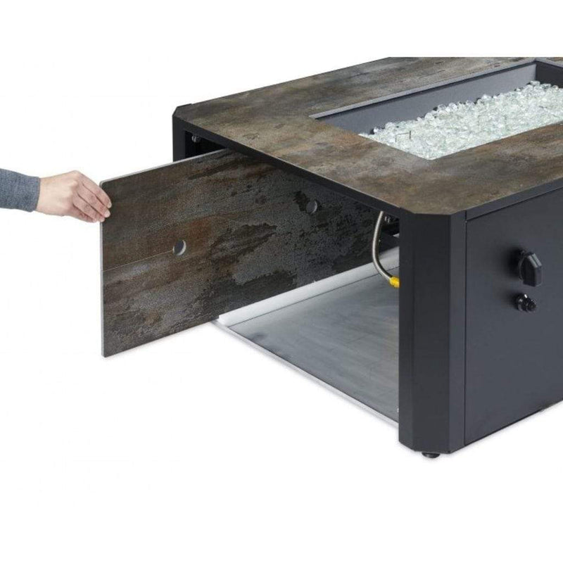 The Outdoor GreatRoom Company Kinney 55" Linear Gas Fire Pit Table with Ultracompact Surface Top