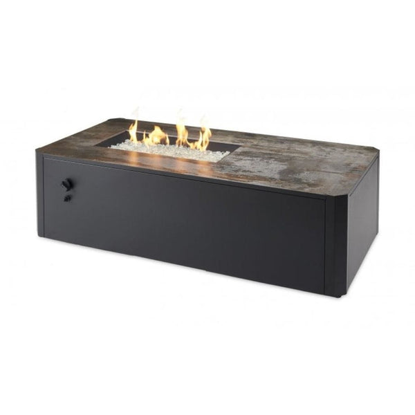 The Outdoor GreatRoom Company Kinney 55" Linear Gas Fire Pit Table with Ultracompact Surface Top